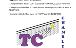 Rappel des dates limites d'inscriptions CDOT