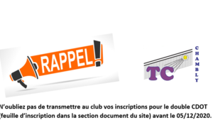 Rappel inscription du double CDOT