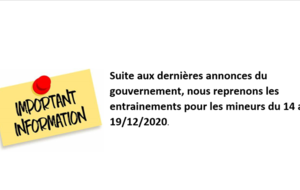 Reprise des cours pour les mineurs