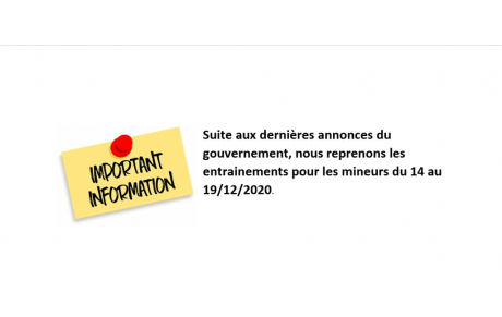 Reprise des cours pour les mineurs